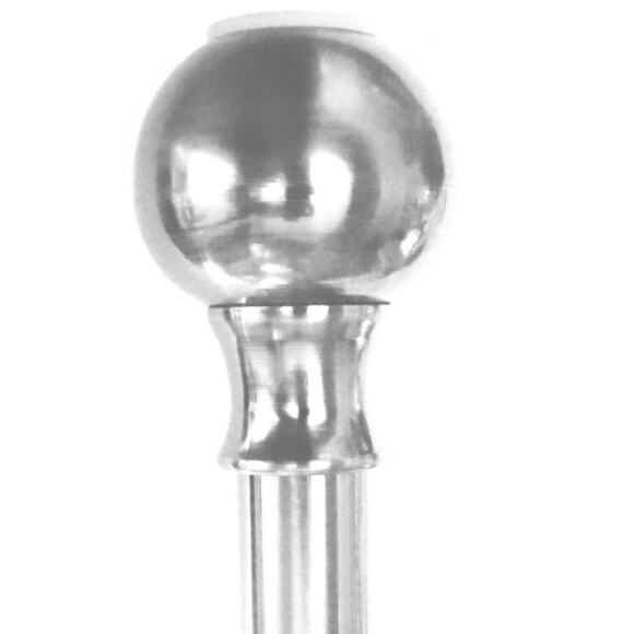 Tension Shower Curtain Rod 42-72" Silver Pewter Sphere Decorative Splash New Box - Picture 2 of 6